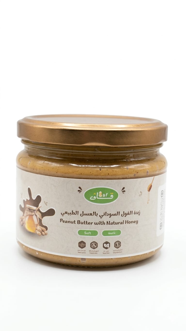 crunchy peanut butter with honey زبدة الفول السوداني خشنة بالعسل